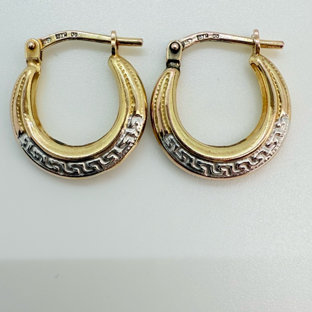 Elegant Gold and Silver/Gold 925 Hoop Earrings